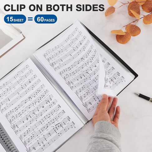 YOTINO مجلد الموسيقى ورقة 4 صفحات توسيع البيانو ورقة الموسيقى الموثق 30 الأكمام 60 صفحة A4 حجم أسود مزدوج الجانب مجلد جوقة للكتابة لفرقة البيانو المسيرة in Kuwait