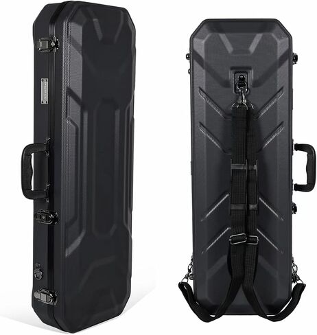 Crossrock 4/4 Violin Case-ABS hardshell with Interior Compartment, Detachable straps-Black (CRA860VFBK) in Saudi Arabia