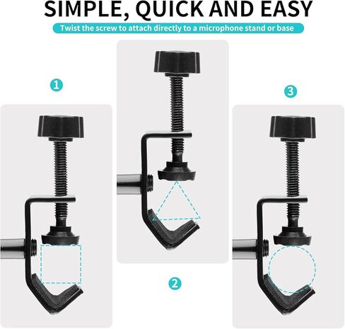 2 Pack Microphone Pop Filter, Pop Filter for Microphone, Mic Pop Filter With A Flexible 360°Gooseneck Clip Stabilizing Arm, Pop Filter for Vocal Recording and Live Broadcasting in Kuwait