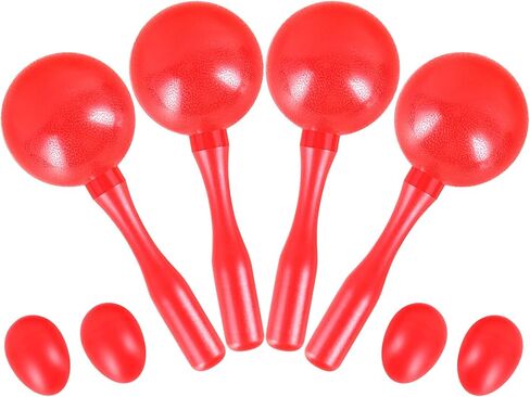 EASTROOCK Maracas Shaker خشخيشات ABS رملية خشخيشات قرع يدوية، أداة قرع رائعة للأداء الحي ومرافقة الفرقة، أحمر 2 حزم in Kuwait