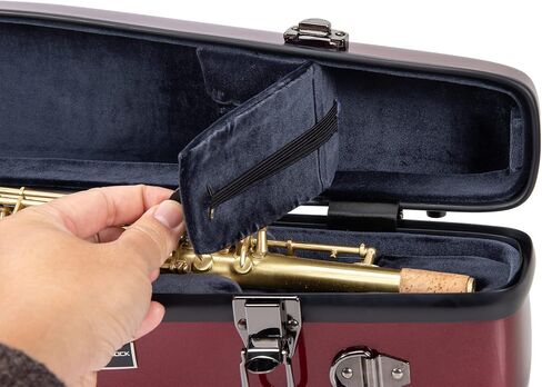 Crossrock Fiberglass Alto Saxophone Case - Includes Accessory Pocket, Removable Shoulder Straps, TSA Lock - Black (CRF1020ASBK) in Saudi Arabia