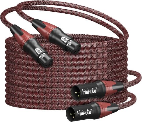 كابل ميكروفون هاكوتا بطول 10 أقدام مكون من قطعتين XLR إلى XLR - كابل 3 دبابيس ذكر إلى أنثى، كابل مجدول XLR لتسجيل الاستوديو والميكروفونات ومحطة الراديو in Saudi Arabia