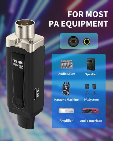 نظام ميكروفون لاسلكي UHF محول ميكروفون XLR 8 قنوات، جهاز إرسال واستقبال ديناميكي صوتي للميكروفون الديناميكي، طاقة فانتوم 48 فولت للميكروفون المكثف، لمكبر الصوت PA in Kuwait