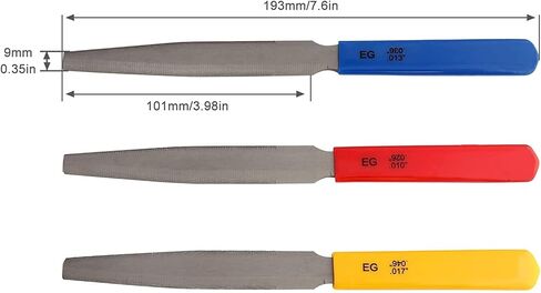 Electric Guitar files set,Acoustic Guitar file set,Bass Guitar files set,Tapered Nut Files Double Edge Nut Slotting Files,Fret Crowning Files Luthier Tools 3pcs set(Acoustic Guitar files) in Saudi Arabia