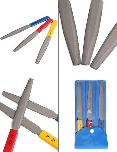 Electric Guitar files set,Acoustic Guitar file set,Bass Guitar files set,Tapered Nut Files Double Edge Nut Slotting Files,Fret Crowning Files Luthier Tools 3pcs set(Acoustic Guitar files) in Saudi Arabia