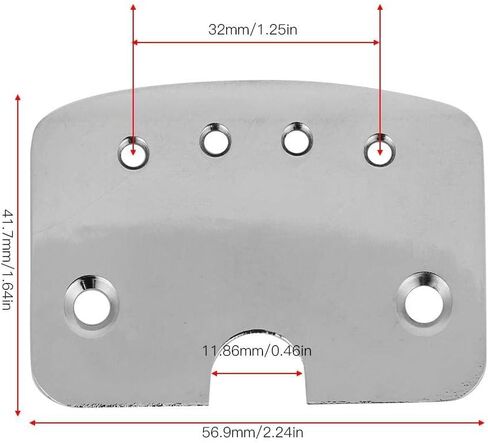 VBESTLIFE Guitar Tailpiece Metal 4 String Cigar Box Tailpiece Guitar Parts Chrome for Guitar Bass Musical Instrument Performance Accessory in Saudi Arabia