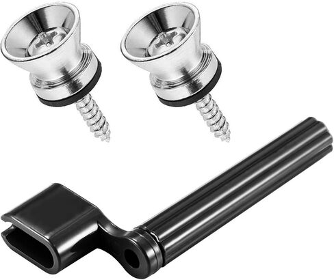 Canomo 6 Pieces Sealed Guitar String Tuning Pegs Keys 3 Left 3 Right Guitar Machine Heads Knobs With Strap Button Locks, Picks and Guitar String Winder (Black- 3R and 3L) in Saudi Arabia