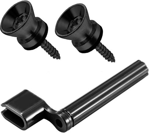 Canomo 6 Pieces Sealed Guitar String Tuning Pegs Keys 3 Left 3 Right Guitar Machine Heads Knobs With Strap Button Locks, Picks and Guitar String Winder (Black- 3R and 3L) in Saudi Arabia