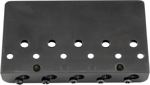 Musiclily Pro 17mm String Spacing Dual Load Heavy Duty 5-String Bass Bridge with Brass Saddle Steel Plate, Black in Saudi Arabia