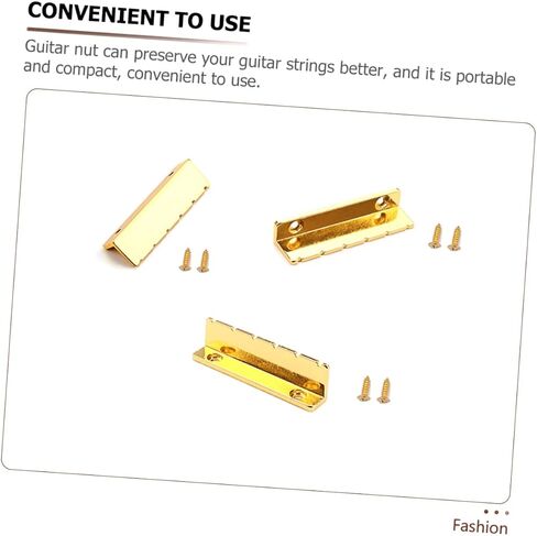 Set of Pre-Slotted Six-String Electric Guitar Metal Nut Replacement - Guitar String Nut for Electric Guitar, Durable and Easy to Install, Nice Guitar Accessories in Saudi Arabia