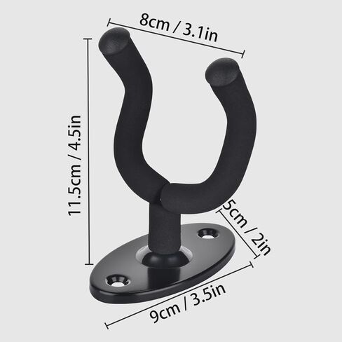 حامل جدار جيتار من مورييس، شماعة جيتار مع وسادة ناعمة قابلة للتدوير لجميع أحجام الجيتار، شماعة حائط جيتار معدنية صلبة على شكل حرف U للجيتار الصوتي، جيتار كلاسيكي، باس، جيتار كهربائي، 4 عبوات in Kuwait