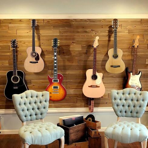 حامل جدار جيتار من مورييس، شماعة جيتار مع وسادة ناعمة قابلة للتدوير لجميع أحجام الجيتار، شماعة حائط جيتار معدنية صلبة على شكل حرف U للجيتار الصوتي، جيتار كلاسيكي، باس، جيتار كهربائي، 4 عبوات in Kuwait