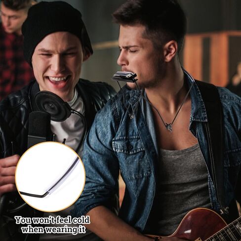 حامل هارمونيكا من Novellaire، رقبة حامل هارمونيكا احترافية ذات 10 فتحات، رقبة سوداء بدون استخدام اليدين مع وسادات لباد مضادة للخدش لحماية هارمونيكا، بدون استخدام اليدين أثناء الأداء in Kuwait