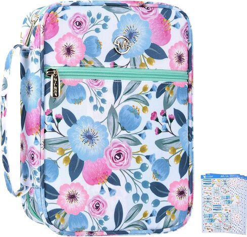 G-LEAF Bible Cover Case/Book Cover, Bible Case for Women Girls, Bible Cover Bags Floral Pattern With Handle Fits for Standard Size Bible, 9.5x6.7x2.5 In in Saudi Arabia