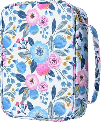 G-LEAF Bible Cover Case/Book Cover, Bible Case for Women Girls, Bible Cover Bags Floral Pattern With Handle Fits for Standard Size Bible, 9.5x6.7x2.5 In in Saudi Arabia