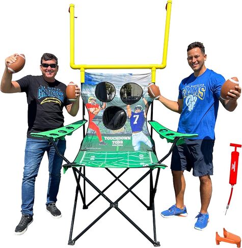 مجموعة ألعاب القذف والكراسي الخلفية مقاس XXL العملاقة - بطول 8 بوصات - لعبة كرة قدم خارجية تتسع لشخصين إلى 4 أشخاص - تتضمن كرات القدم ومضخة هواء وحقيبة للركل وحقيبة تخزين - للخياطة والفناء الخلفي والشاطئ والمتنزهات in Kuwait