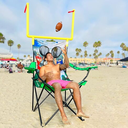 مجموعة ألعاب القذف والكراسي الخلفية مقاس XXL العملاقة - بطول 8 بوصات - لعبة كرة قدم خارجية تتسع لشخصين إلى 4 أشخاص - تتضمن كرات القدم ومضخة هواء وحقيبة للركل وحقيبة تخزين - للخياطة والفناء الخلفي والشاطئ والمتنزهات in Kuwait