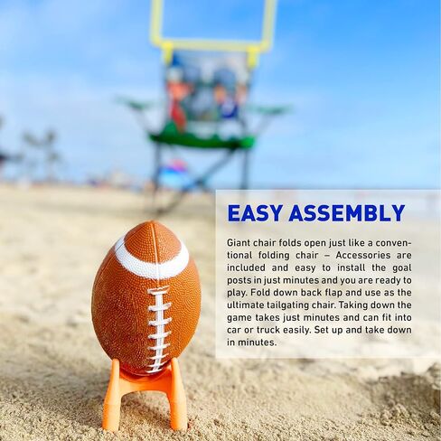 مجموعة ألعاب القذف والكراسي الخلفية مقاس XXL العملاقة - بطول 8 بوصات - لعبة كرة قدم خارجية تتسع لشخصين إلى 4 أشخاص - تتضمن كرات القدم ومضخة هواء وحقيبة للركل وحقيبة تخزين - للخياطة والفناء الخلفي والشاطئ والمتنزهات in Kuwait