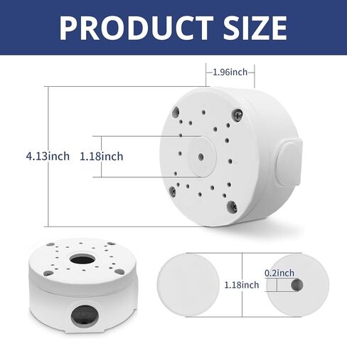 24 حزمة من صندوق توصيل كاميرا الأمان متوافق مع كاميرات الرصاص المقاومة للماء، دعامة تثبيت للكاميرا، كابل إخفاء من الألومنيوم، غطاء كاميرا كهربائي لتركيب وصلة CCTV in Kuwait