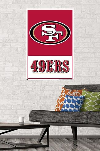 ملصق حائط من Trends International NFL San Francisco 49ers-Logo 21، مقاس 22.375 بوصة × 34 بوصة، إصدار غير مؤطر، غرفة النوم in Saudi Arabia