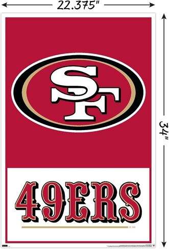 ملصق حائط من Trends International NFL San Francisco 49ers-Logo 21، مقاس 22.375 بوصة × 34 بوصة، إصدار غير مؤطر، غرفة النوم in Saudi Arabia