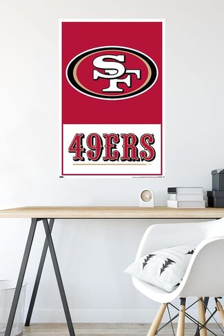 ملصق حائط من Trends International NFL San Francisco 49ers-Logo 21، مقاس 22.375 بوصة × 34 بوصة، إصدار غير مؤطر، غرفة النوم in Saudi Arabia