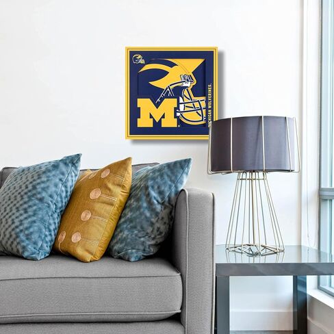 لوحة فنية جدارية لسلسلة شعار YouTheFan NCAA Michigan Wolverines ثلاثية الأبعاد - 12x12، ألوان الفريق in Saudi Arabia