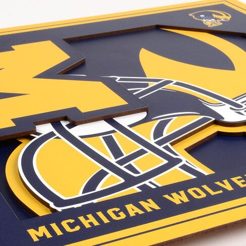 لوحة فنية جدارية لسلسلة شعار YouTheFan NCAA Michigan Wolverines ثلاثية الأبعاد - 12x12، ألوان الفريق in Saudi Arabia