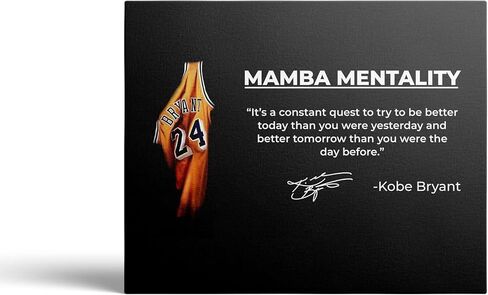 ملصق كوبي براينت مقاس 16 بوصة × 20 بوصة، مؤطر من قماش كوبي براينت، فن جداري لعقلية مامبا، ملصق مامبا أسود، ملصق الدوري الاميركي للمحترفين، ملصق كرة السلة، ديكور جدار تحفيزي (النمط 2) in Kuwait