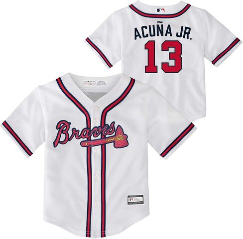 Ronald Acuna Jr. Atlanta Braves MLB Baby Infants 12-24 Months White Home Player Jersey in Saudi Arabia