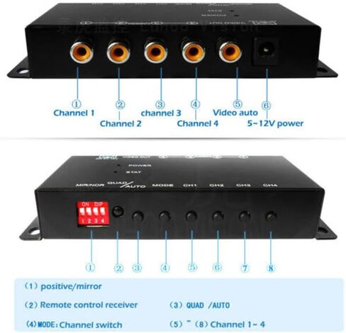 1Pcs Video Quad Splitter 4-Way Mini Processor Multiplexer Switcher for CCTV Security Camera in Kuwait