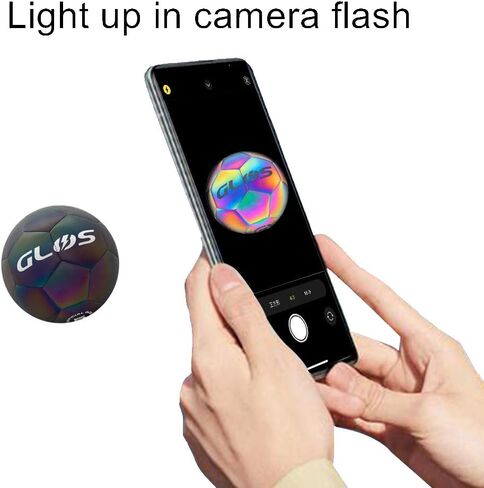 Glow Reflective Size 5 Soft Leather Soccer Ball-Light Up in Camera Flash,for Boys,Girls and Teens. in Saudi Arabia