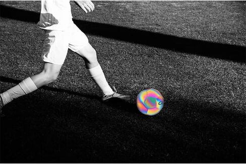 Glow Reflective Size 5 Soft Leather Soccer Ball-Light Up in Camera Flash,for Boys,Girls and Teens. in Saudi Arabia