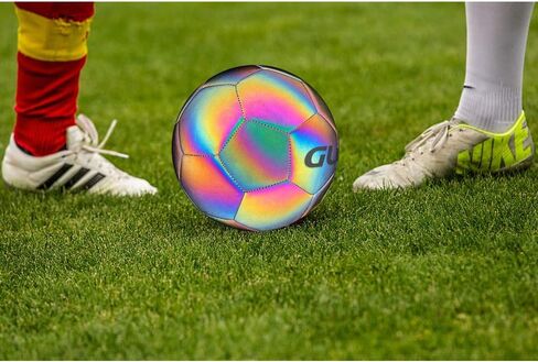 Glow Reflective Size 5 Soft Leather Soccer Ball-Light Up in Camera Flash,for Boys,Girls and Teens. in Saudi Arabia