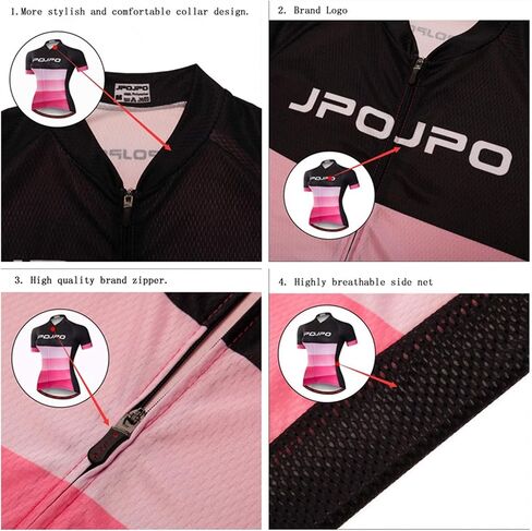 Women Cycling Jersey Set Short Sleeve+5D Padded Bicycle Shorts Quick-dry Reflective 3-Pockets in Saudi Arabia