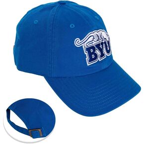 Desert Cactus BYU Brigham Young University University Baseball Hat Cougars Cougs Brimmed Embroirderd Hats Cap Adjustable Cloth Strap Adult (Style E1 Vintage) Blue