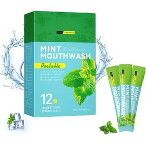 Mouthwash Travel Size Portable for Adults,Mint Flavor Mini Individual Disposable Mouthwash for Fresh Breath, Alcohol Free,Travel and Office Essential (Pack of 30)