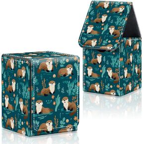 Card Deck Box for MTG Commander Trading Cards with Magnetic Closure,Premium Card Storage Box Case Cover for MTG TCG CCG Magic Cards,Cool Dinosaur