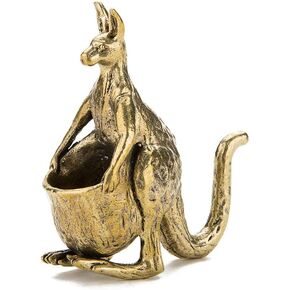 1Pcs Solid Copper Simulation Kangaroo Decorations Brass Kangaroo Miniature Figurines Kangaroo Desk Decoration Crafts Gift Brass Kangaroo Home Living Room Ornaments