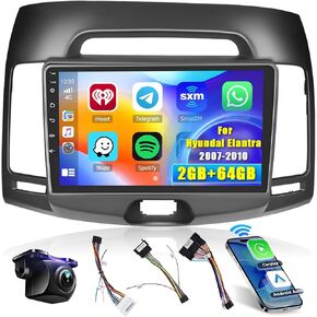 2GB+64GB for Hyundai Elantra 20072008 2009 2010 Android Car Stereo with Carplay Android Auto 9 inch Touchscreen Android Radio Support GPS WiFi SWC RCA USB Rear Camera