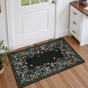 Lahome Boho Floral 3x5 Small Pink Rugs for Bedroom Girls,Bathroom Rugs Non Slip Washable Soft Rugs for Entryway, Indoor Carpet Throw Rugs for Nursery Living Room Classroom(Pink,3x5)