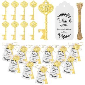 50Pcs 50th Gold Key Bottle Opener 50th Birthday Party Favors, 50th Key Beer Bottle Opener Favors Wedding 50 Anniversary Souvenirs Return Gifts for Guests Party Decor Supplies(50th)