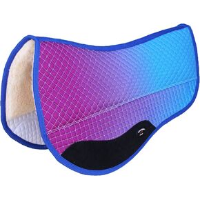CHALLENGER Horse Western 28"x30" Quilted Barrel Contoured Fur Padded Saddle Pad Ombre 39222
