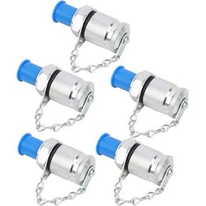 Hilitand 5Pcs Hydraulic Pressure Tester Coupling Kit, Quick Couplings Hydraulic Test Parts for Sweden Excavator Construction Machinery(M12x1.5)