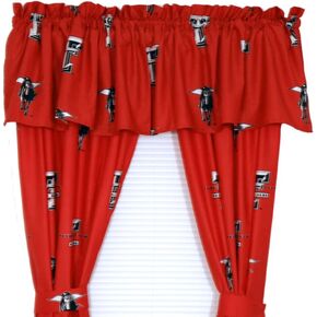 College Covers Everything Comfy Texas Tech Red Raiders Curtain Panel Set, 2 Panels, 2 Matching Tie Backs, 42 inches Wide by 63 inches Long