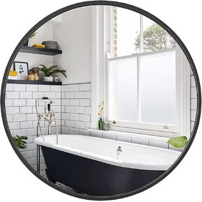 Circle Round Mirror Wall Mirror 32 inch Round Wall Mirror Metal Frame Mirror,Round Bathroom Mirror, Circle Mirrors for Wall, Living Room, Bedroom Home Decor Mirror(Gold, 32")