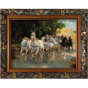 Vintage Gold Frame for 16x20 Canvas Paintings, 2.36" Wide Victorian Ornate Art Frame for Antique Portraits Countryside Season Landscape Art Show Exhibition (No Front Cover & Backboard)