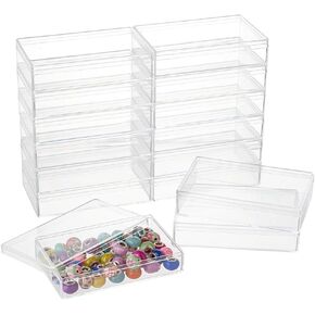 PH PandaHall 15pcs Clear Acrylic Box with Lids, 4.33x2.76x0.98inch Plastic Storage Box Candy Box Containers Mini Rectangle Plastic Gift Box for Display Jewelry Treats Wedding Party Favors
