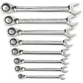 GEARWRENCH 8 Piece 72-Tooth 12 Point Reversible Ratcheting Combination SAE Wrench Set | 9533N