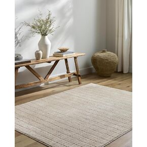 Livabliss x Our PNW Home Global Striped Area Rug, 2'7" x 7'3", Light Beige